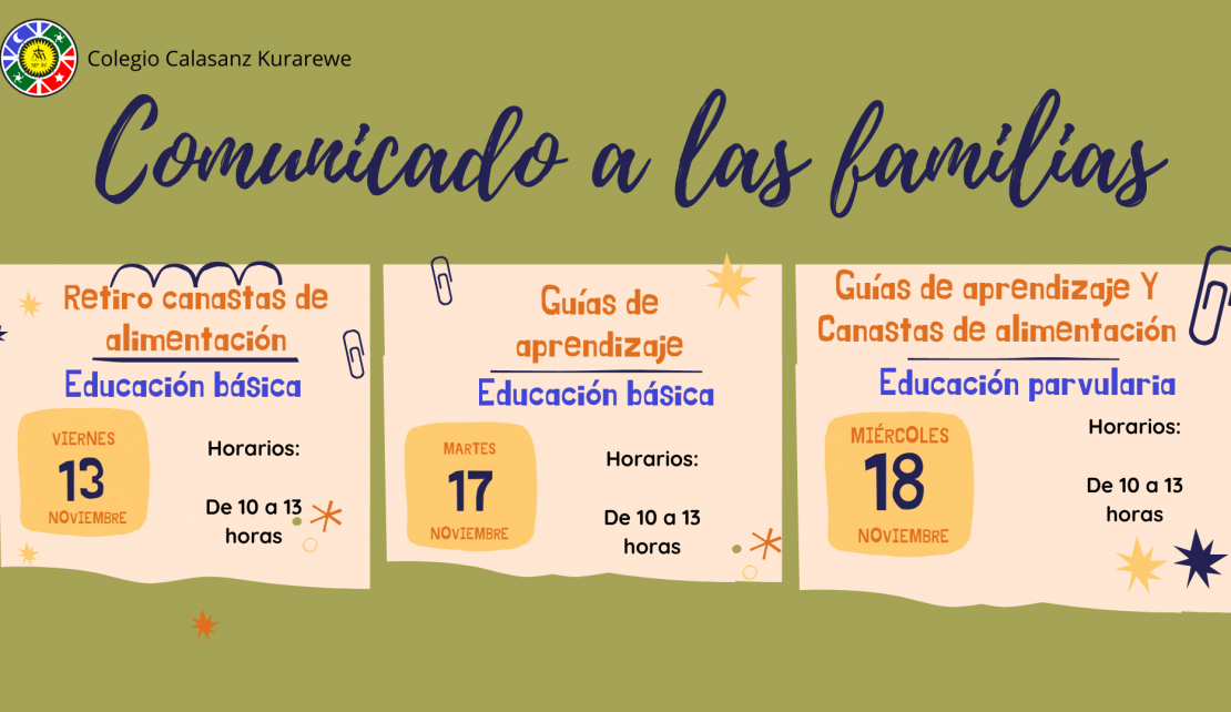 Comunicado a las familias - 12 noviembre